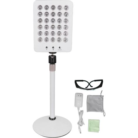 Lampe LED rouge 660nm 850nm infrarouge proche pour visage et corps avec support réglable en hauteur, prise américaine 100-240V (1/5)