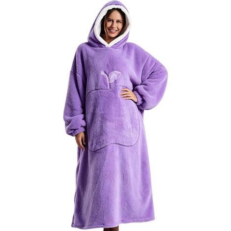 Grande Couverture Capuche Surdimensionnée pull-over oversize avec poche Couverture à porter adulte Pour Camping, Soirées, Promenade De Chien, Activités En Plein Air, Réunions De (1/5)