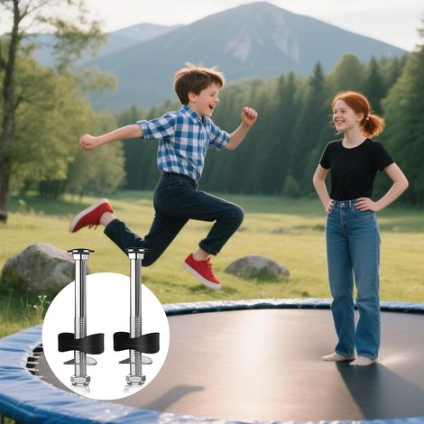 JSSEVN-Lot de 10 Vis Trampoline avec Écrous Rondelles et Capuchons, Accessoires Trampoline pour Fixation Sécurisée (1/4)