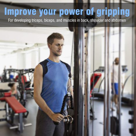 Corde de tension pour biceps et triceps, musculation, salle de sport, accessoire de câble pour développé-poussée, traction et développé (1/5)