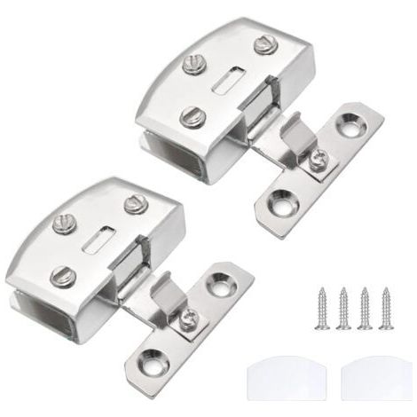 2 Pièces Charnière en Verre en Alliage de Zinc, Kit de Charnière de Porte en Verre Charnière de Porte Antirouille Charnière Pivot Robuste Clip de Porte pour Le Verre de 5-7 mm d'épaisseur-Chrom (1/5)