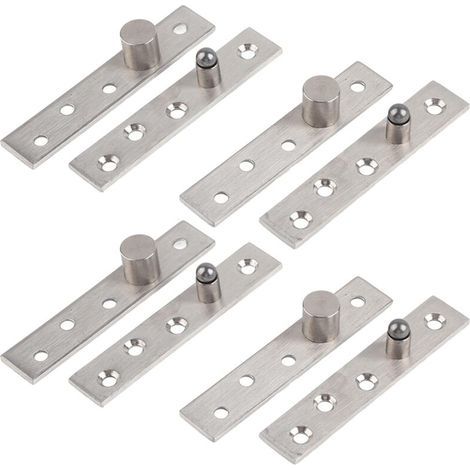 4 pcs Charnières de Porte Pivotantes à 360 Degrés de Rotation, 95mm épaissies Pivot Hinge Cachée en Acier Inoxydable, Pivotante Charnière Robuste pour Meuble Chaussures, Armoire Bois, Pivot Excentriqu (1/5)