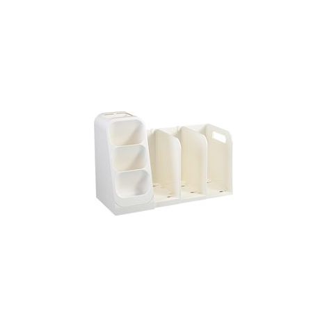Porte-livres extensible avec porte-stylos pour l'organisation de la table d'étude, serre-livres multifonction, rangement extensible pour papeterie en ABS