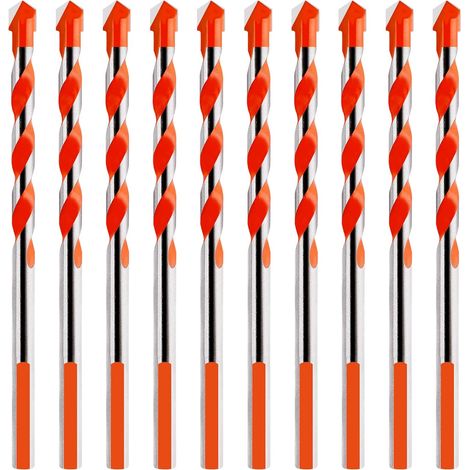 Foret de Maçonnerie d'Alliage de Triangle Multifonctionnel Jeu de Forets pour Carrelage Béton Brique Verre Plastique Marbre 6mm Orange 10 Pièces-Oi-FRIS (1/5)