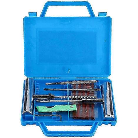 Kit de diagnostic et de réparation de pneus 7 pièces pour pneus tubeless, comprenant des outils pour réparer les crevaisons de pneus de voiture et de moto. (1/5)