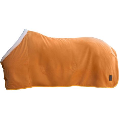 125 cm, marrone scuro: Coperta in pile per cavalli modello Arezzo con colletto teddy