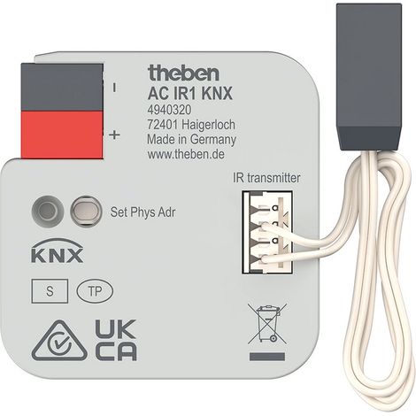 Theben 4940320 AC IR1 KNX I Split Unit Gateway I Steuerung von Klima Split Geräten I IR Gateway I Klimageräte