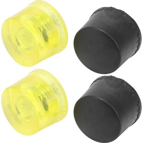 Jeu de 2 têtes de frappe en caoutchouc pour maillet, embouts de remplacement, jaune et noir, diamètre 40 mm, accessoires de rechange. (1/5)