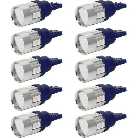 Lot de 10 ampoules LED T10 5630 6 SMD pour voiture, 350 lm, 12 V (1/5)