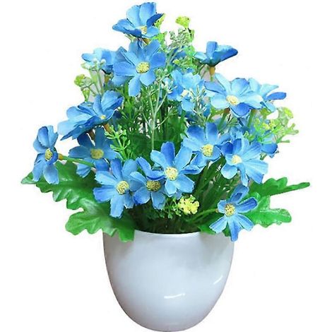 Décoration artisanale pour jardin, fête, maison, Noël ou autres occasions spéciales, idéale pour les soins du corps et le bricolage. Fleur artificielle en pot (1 pièce)bleu (1/5)