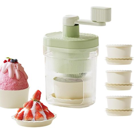 Trituradora de hielo manual genérica - Máquina portátil para hacer conos de nieve para el hogar, bares, fiestas y más, para el hogar, la cocina, postres, fiestas, bares, etc. (1/5)
