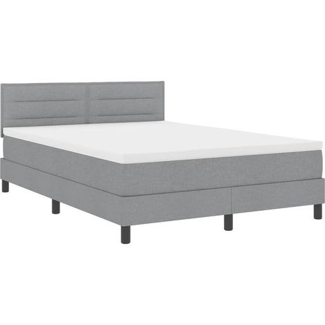 Maison Exclusive - Letto a molle con materasso Grigio chiaro 160 x 200 cm Tessuto (1/5)