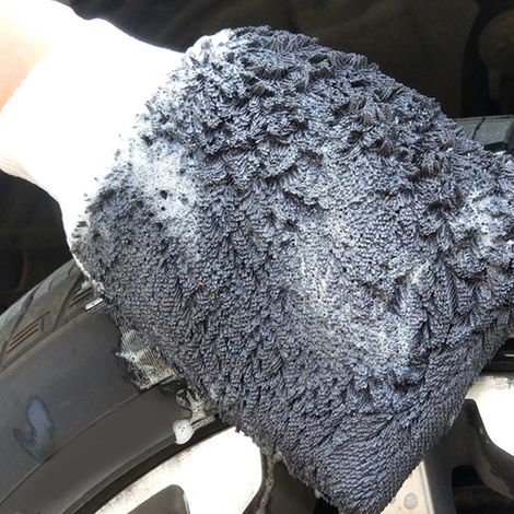 Ultra-absorbierender, kratzfreier, doppelseitiger Mikrofaser-Waschhandschuh für die Autoreinigung, für die Trocken- und Nassreinigung, Einheitsgröße. (1/5)