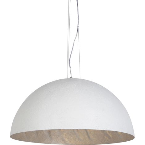 Moderne Hängelampe Weiß mit Silber 70cm - Magna