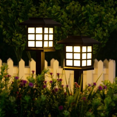Lampes Solaire Pour Allée - 12 Pièces - IP44 - LED Blanc Chaud - 8 Heures D'autonomie - Pour Jardin, Terrasse, Allée, Cour (1/5)