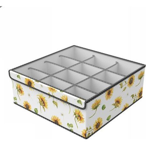 TrAdE Shop Traesio - Box Scatola Salvaspazio Armadio 12 Contenitori Porta Oggetti Organizer 32x32x12 - (1/2)