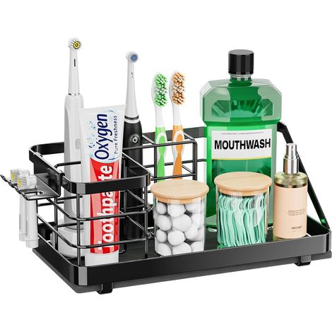 Porte-brosses à Dents à séchage instantané – Comptoir de Salle de Bain/Support Mural pour Brosse à Dents électrique – Support pour tête de Brosse à Dents et Dentifrice – Organiseur de comptoir de (1/5)