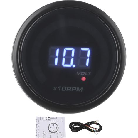 Tachymètre 2 en 1 12V, voltmètre à affichage numérique LED, compteur de haute précision universel pour voiture (1/5)