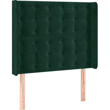 Testiera  Testata del letto ad Orecchio Verde Scuro 93x16x118/128 cm in Velluto (1/4)
