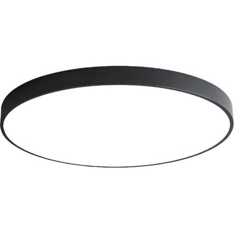 Lámpara de techo LED con sensor de movimiento para exterior, balcón, garaje, pasillo, entrada, lámpara automática, redonda, fácil de instalar, luz de techo blanca fría 6000K, 18W, Ø30cm, color negro.