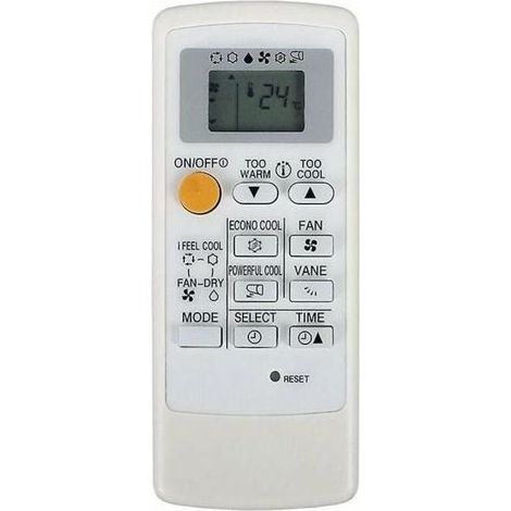 Universelle Fernbedienung für Mitsubishi-Klimaanlagen. Stromversorgung: 2 AAA-Batterien. Kompatibel mit MP04A, MP07A, MH08B und MH12A. Abmessungen: 14 x 5 cm. (1/4)