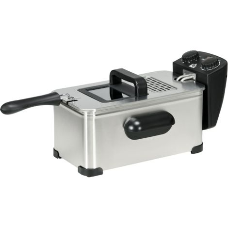 3L Stainless Steel Deep Fryer with Adjustable Temperature,60-Minute Timer,Viewing Window,Safety Cut-Out,2000W Power. (1/5)