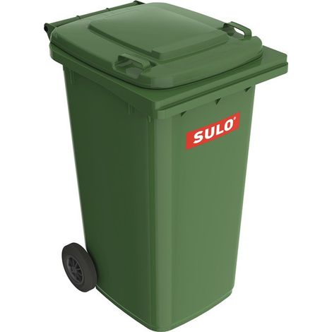 Contenedor de basura grande 240l HDPE verde, móvil según EN 840 SULO