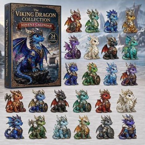 Dragon guerrier calendrier avent 2026 2D boîte surprise