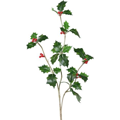 Branche de houx artificiel H 49 cm D 25 cm avec Baies (1/3)