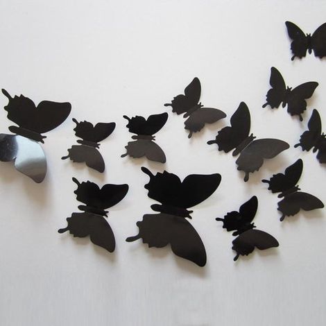 Lot de 12 stickers muraux papillons 3D (PVC) - Produit phare à l'export, idéal pour la décoration de la chambre et du salon. (1/2)
