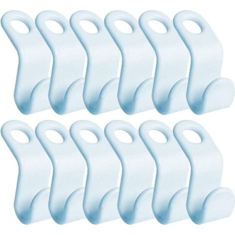 56 Mini cintres en Cascade, Crochets de Connexion pour cintres, Gain de Place dans Les placards (Bleu Ciel) (1/4)