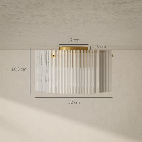 Deckenlampe mit Acryllampenschirm, Metall, Halogen- und LED-kompatibel (1/5)
