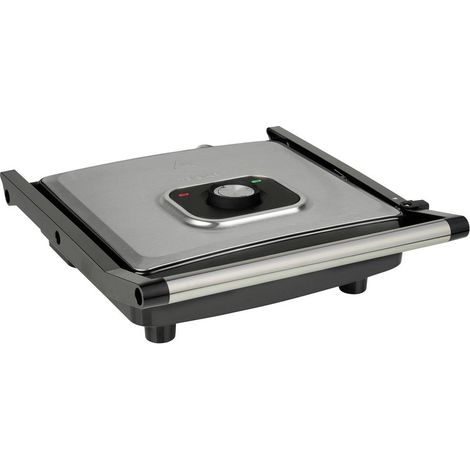 Tristar GR-2858 Griglia a Contatto Elettrica 2000W Superficie 30x26 cm Termostato Regolabile 230°C Rivestimento Antiaderente colore Grigio (1/5)