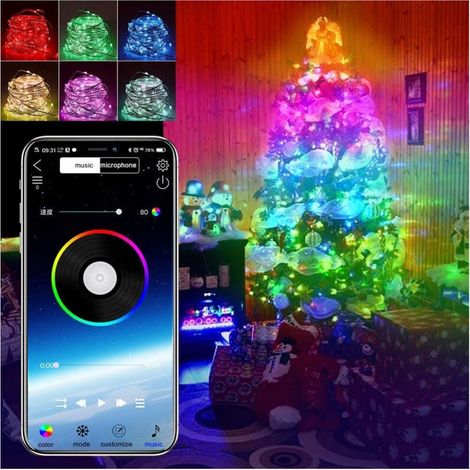 Vtizikl Luci Natalizie A Strisce Led App 10mt Usb Bluetooth Decorative Per Albero Natale - (1/4)
