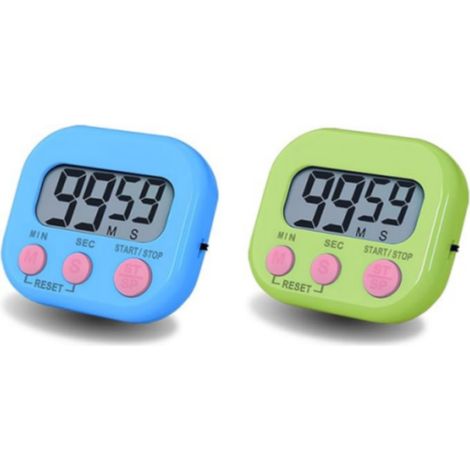 Minuteur de cuisine numérique électronique avec écran LCD transparent, fonction de comptage vers le haut et vers le bas, 3 grands boutons marche/arrêt (1/5)