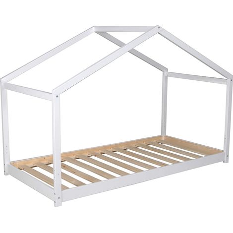 Lit cabane 90x190 + 1 sommier / Blanc (1/5)
