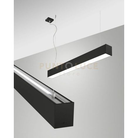 TURNER SOSPENSIONE A DOPPIA EMISSIONE NERA 29W+15W 4000K 3570+1440LM OPALE 100CM DIMMERABILE DALI