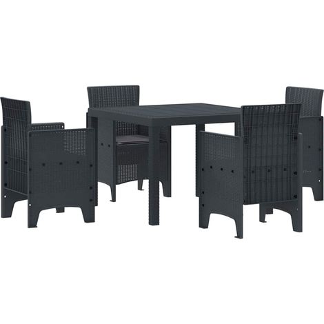Ensemble de salle à manger pour jardin 5 pcs，Salon de jardin Anthracite CFW28682 (1/5)
