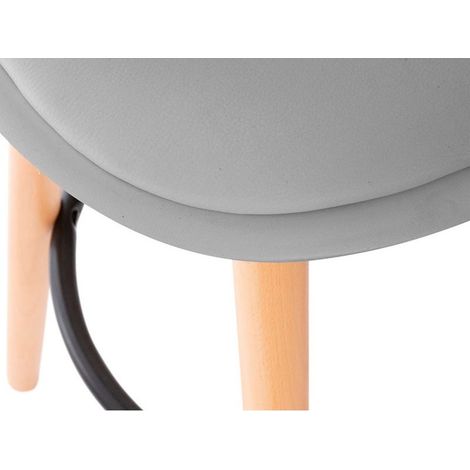DK HOME JUEGO 2 TABURETE ALTO CON RESPALDO Y ACOLCHADO GRIS (1/3)