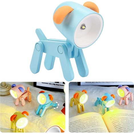 DIY LED Eye Guard Night Light Cartoon animal lampe de table portable pliable avec support (bleu) (1/5)