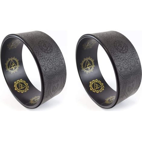 2X Roue Yoga Yoga Naturel Roue Auxiliaire Massage Mandala Pattern Wheel Backbend Artifact Yoga Circle (1/5)