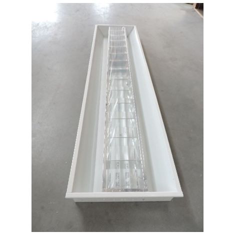 Plafonnier apparent fluo 2x54W avec tube T5 3000K et ballast HF 230V interieur IP20 3F FILIPPI 2IN392004H