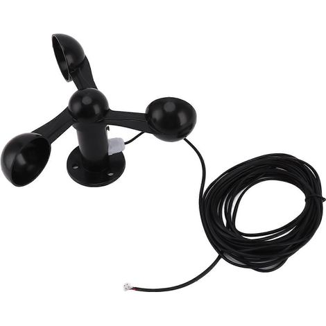 Moniteur anémométrique à trois coupelles, coupelle anémométrique de 8 mètres à 360 degrés, étanche, détecteur de vitesse du vent précis, compatible avec une tension extérieure de 0 à 3,8 V. (1/5)