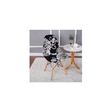 TAISHENGDA-Lot de 2 housses de chaise extensibles motif coquillage, housse de chaise moderne imprimée antidérapante et anti-poussière (1/5)