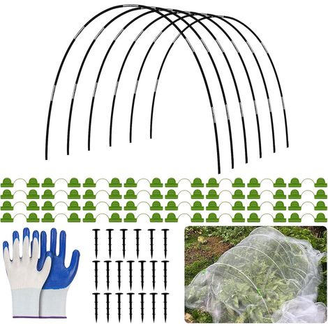 Jardinière Haute pour Serre avec Arceaux en Fibre et Filet Anti-Oiseaux & Insectes - Kit de Protection Complet pour Plantes, Fleurs et Légumes (1/4)