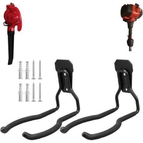 Crochets muraux pour désherbeurs, supports pour outils électriques pour murs de garage, crochets utilitaires pour outils et rangement de garage, 2 pièces (1/4)