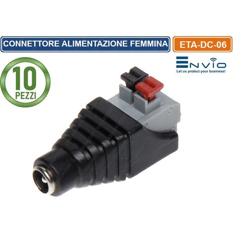 CONFEZIONE 10 PEZZI CONNETTORE ALIMENTAZIONE FEMMINA CON MORSETTO POLARIZZATO A CONNESSIONE RAPIDA (1/4)