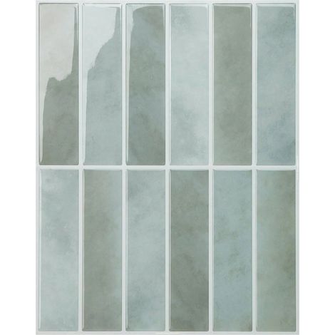 12 bandes adhésives imperméables et résistantes à l'huile pour carreaux de céramique Autocollants rétro pour sols et murs SCQ2010-7(23x29cm) (1/5)