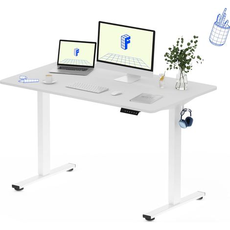 FLEXISPOT Bureau Assis Debout 120x60cm Une Pièce, Blanc