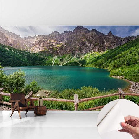 Papier peint adhésif décoratif pour chambre et salon Design moderne à poser facilement Paysage montagneux 416x254 cm (1/5)